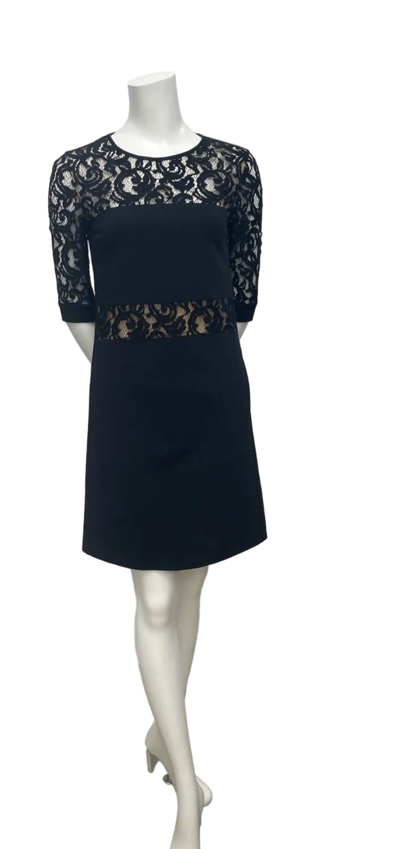 Alberta Ferretti Black Lace Sheath Dress Size 4