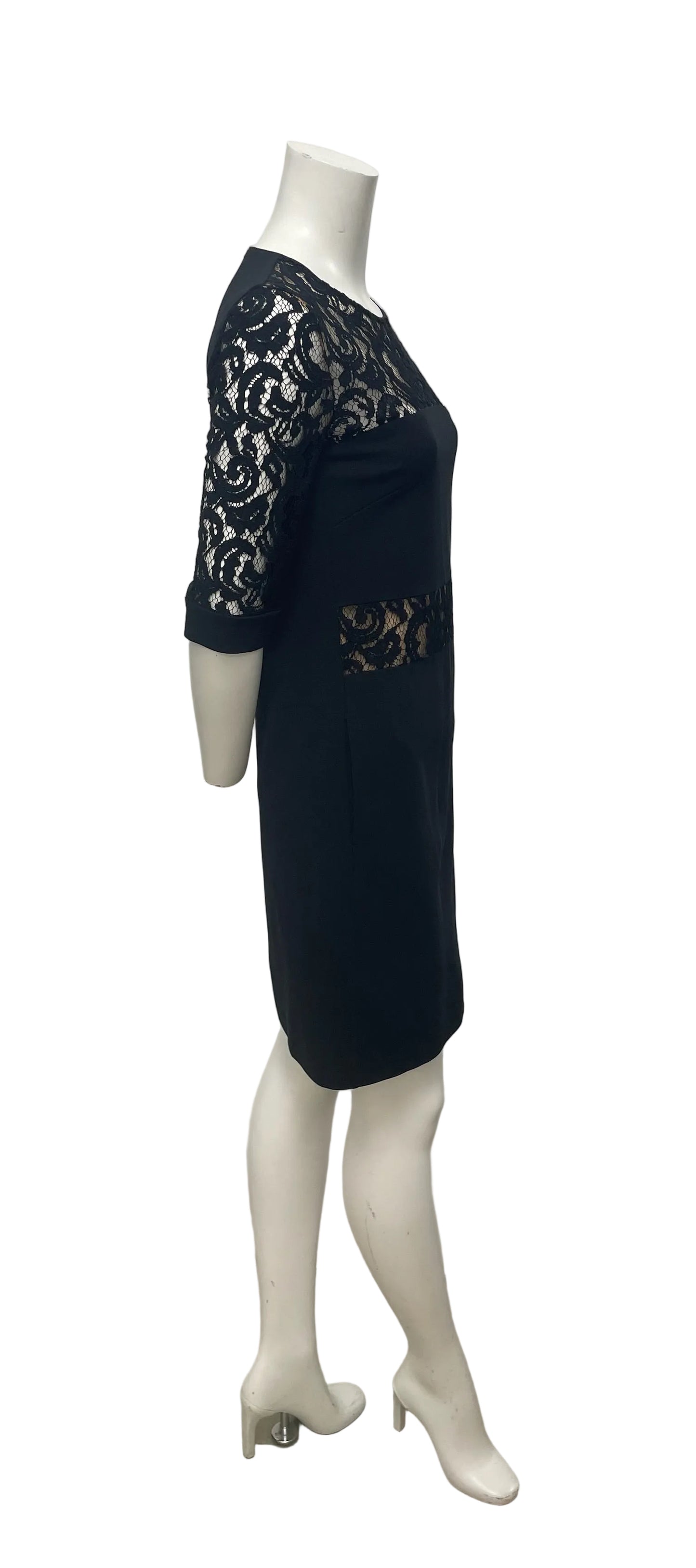 Alberta Ferretti Black Lace Sheath Dress Size 4