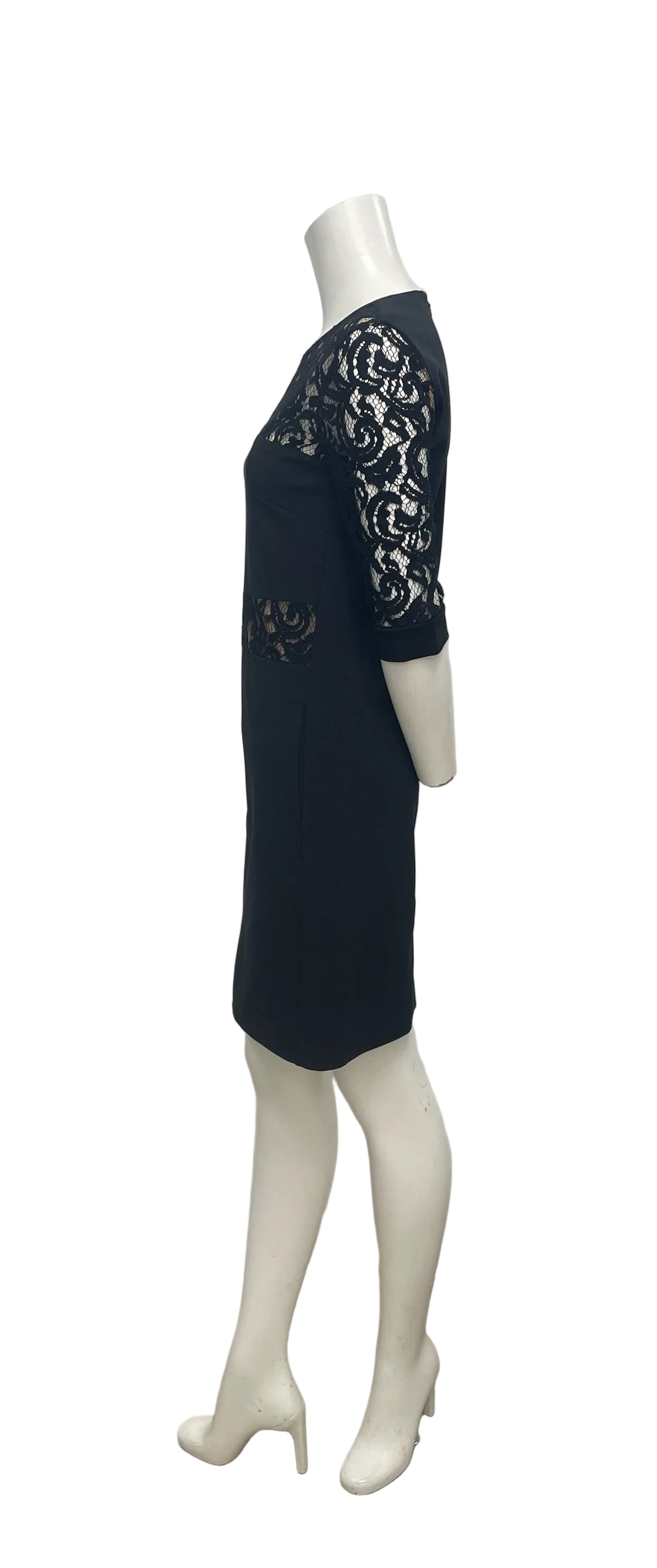 Alberta Ferretti Black Lace Sheath Dress Size 4