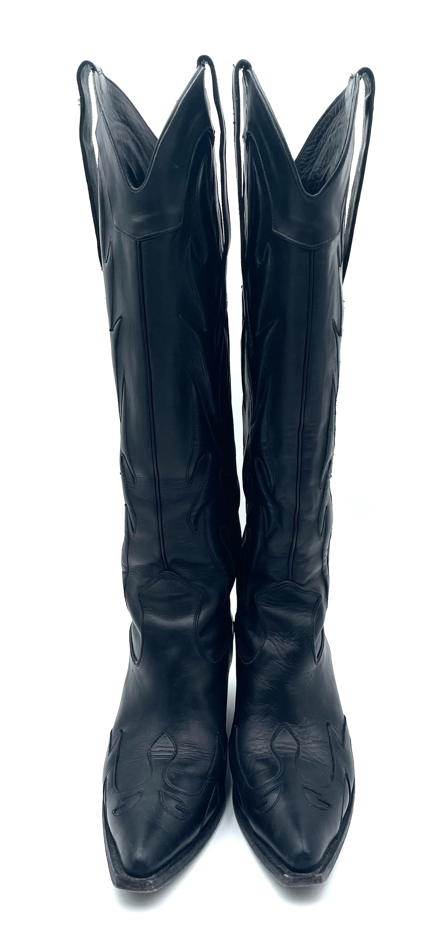 Anine Bing Black Tall Cowboy Boots Size 39
