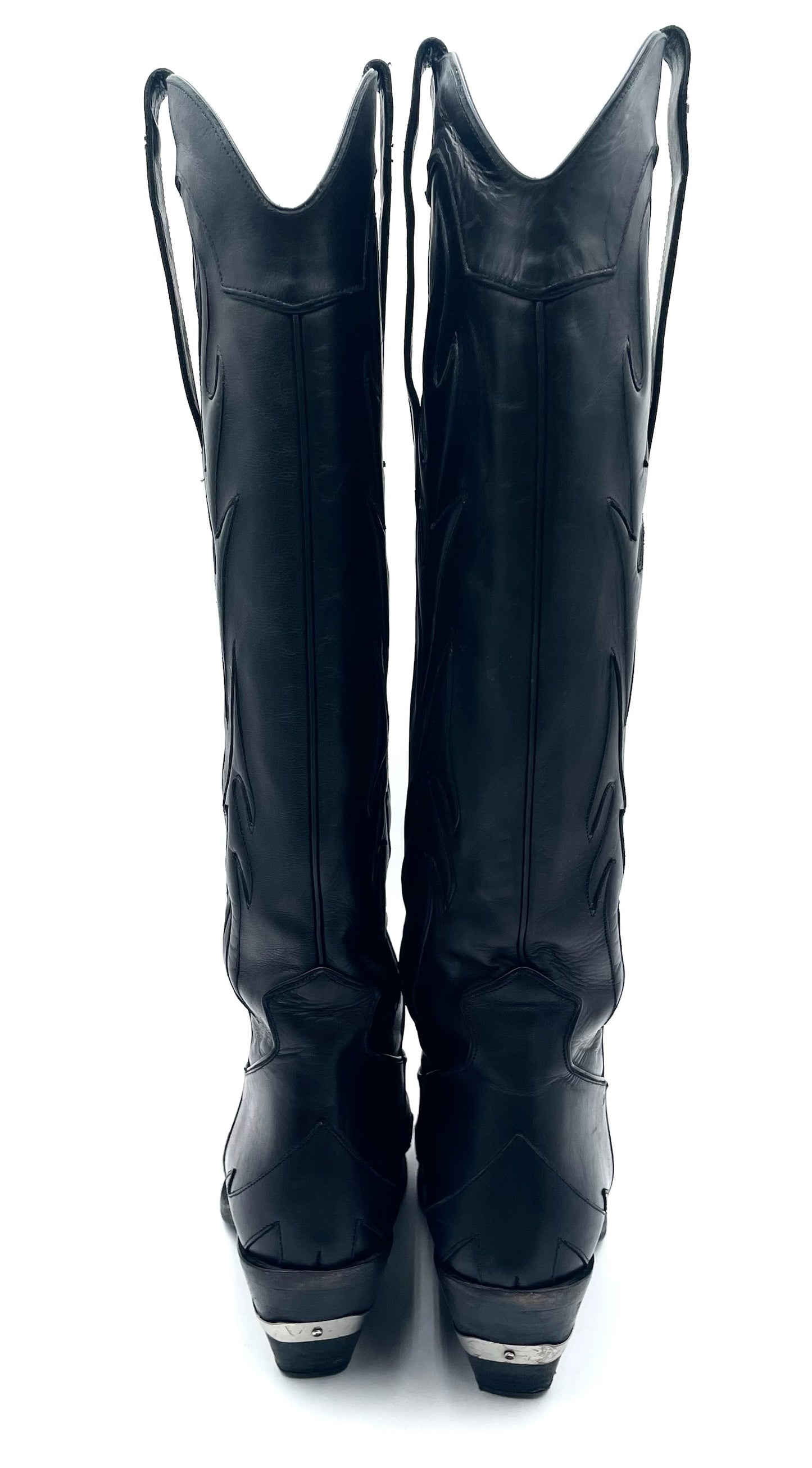Anine Bing Black Tall Cowboy Boots Size 39