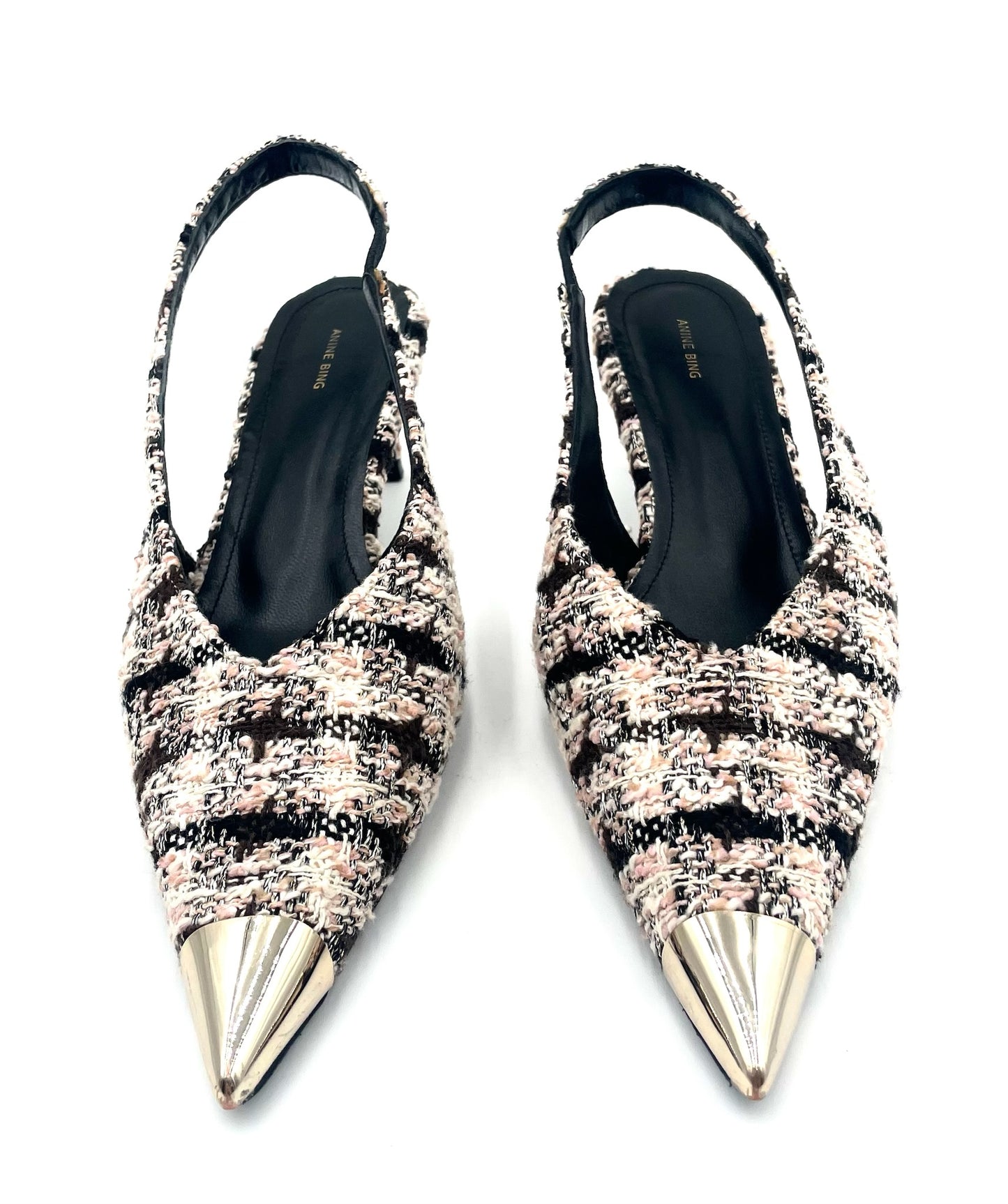 Anine Bing Tweed Slingback Heels Size 40