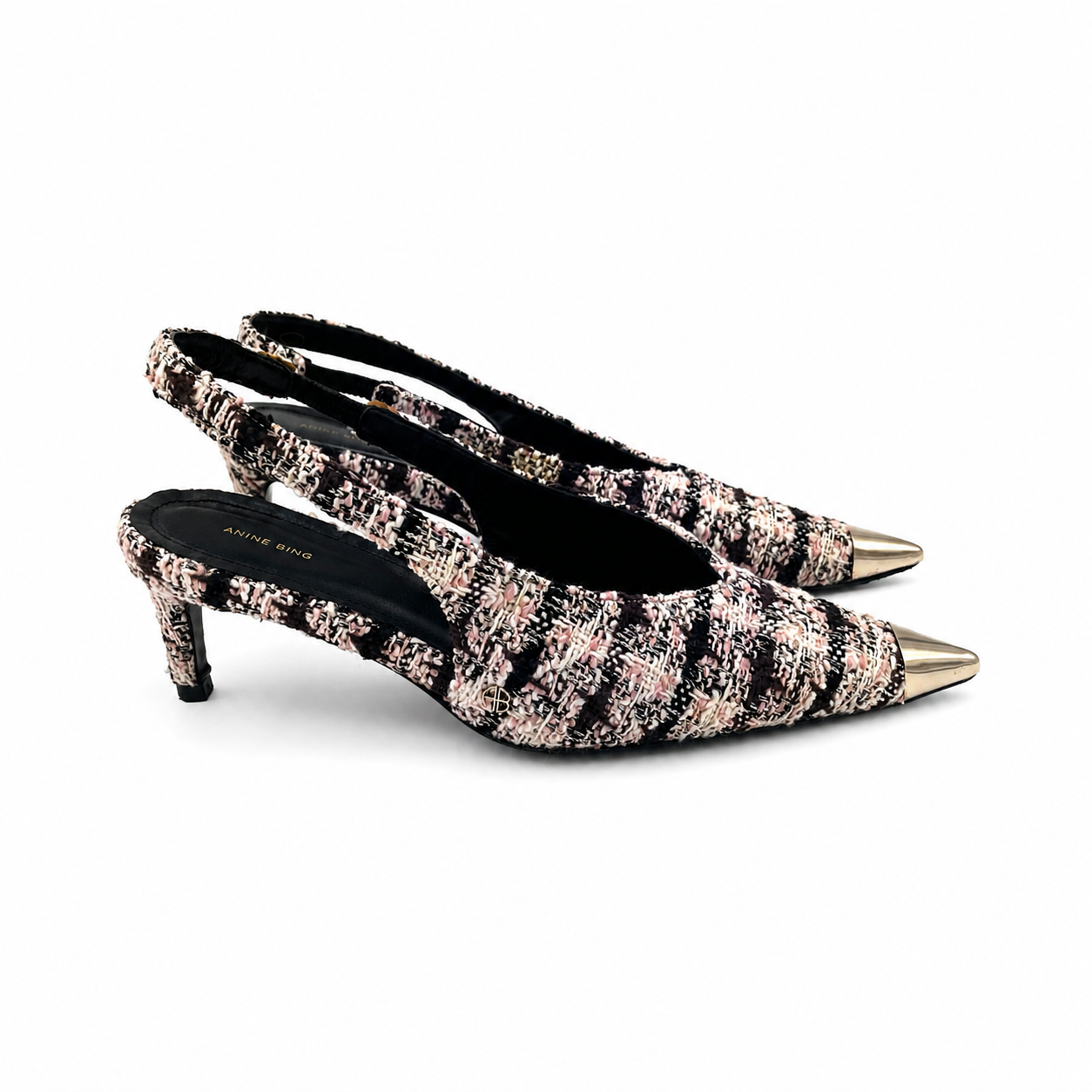 Anine Bing Tweed Slingback Heels Size 40