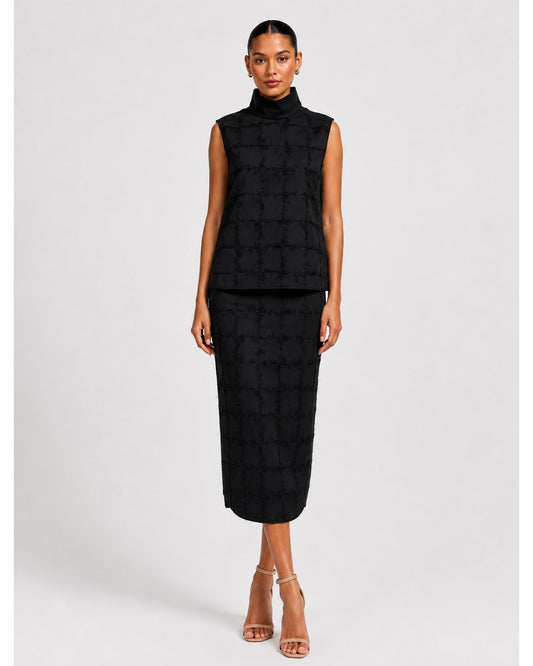 Annette Gortz Black Feather Skirt & Top Set Size M/L