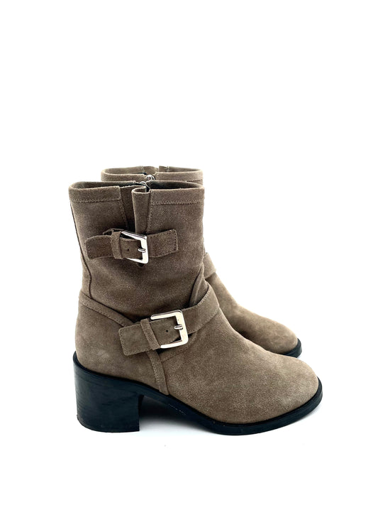 Aquatalia Taupe Moto Anke Boots Size 9