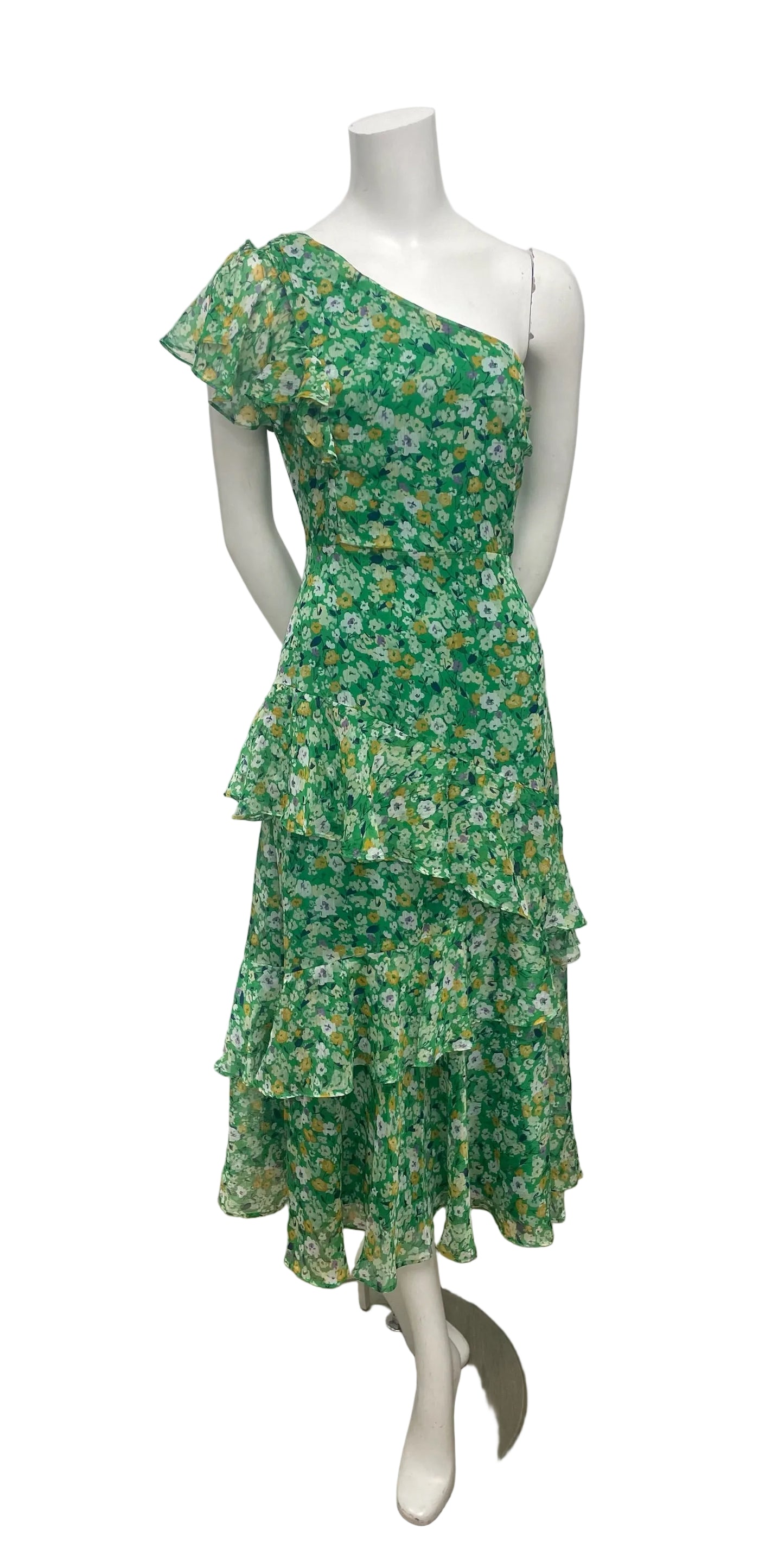 Astr The Label Victoriana Green Floral Dress Size M
