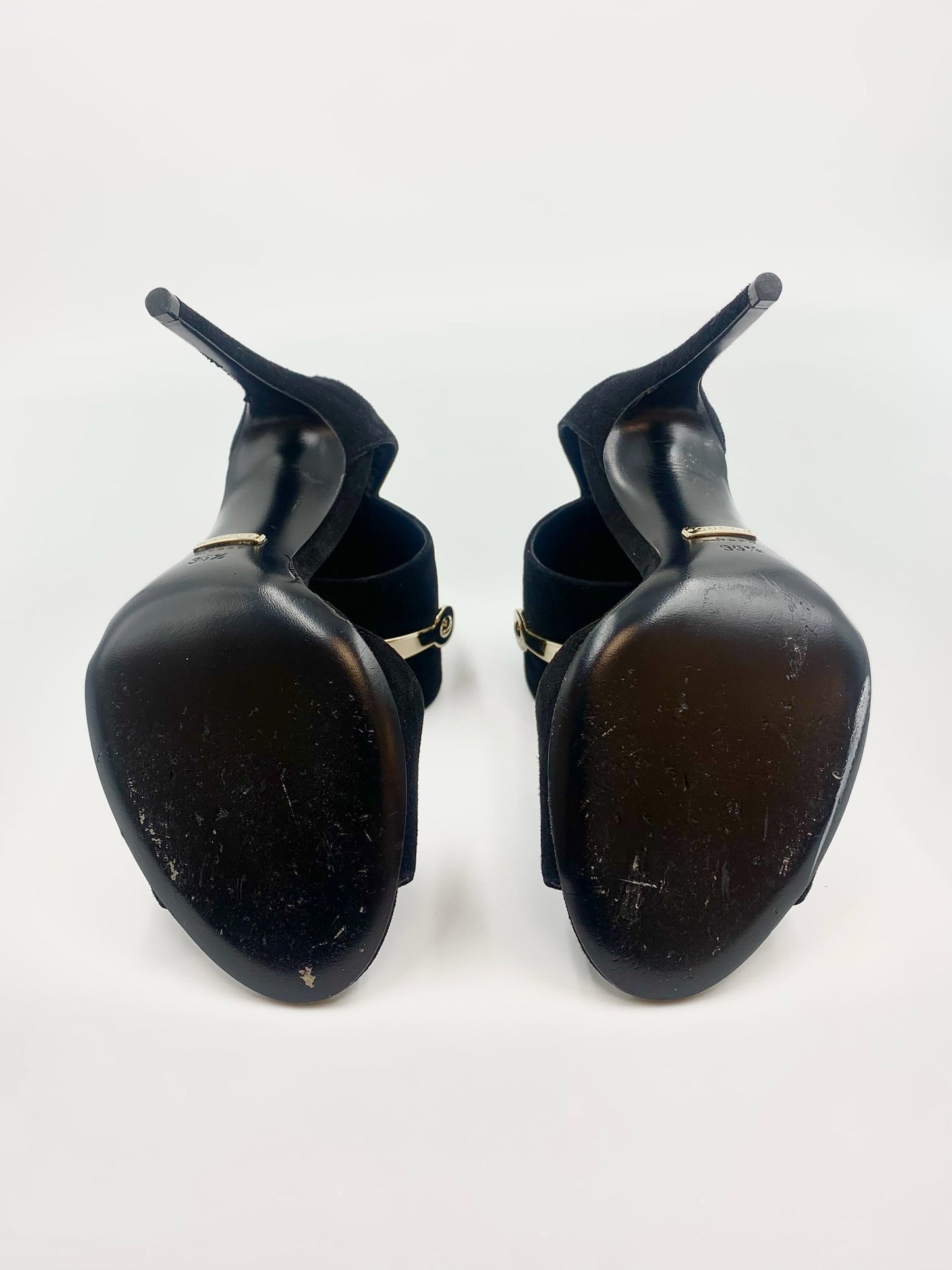 Gucci Black Ankle Strap Heels Size 6.5