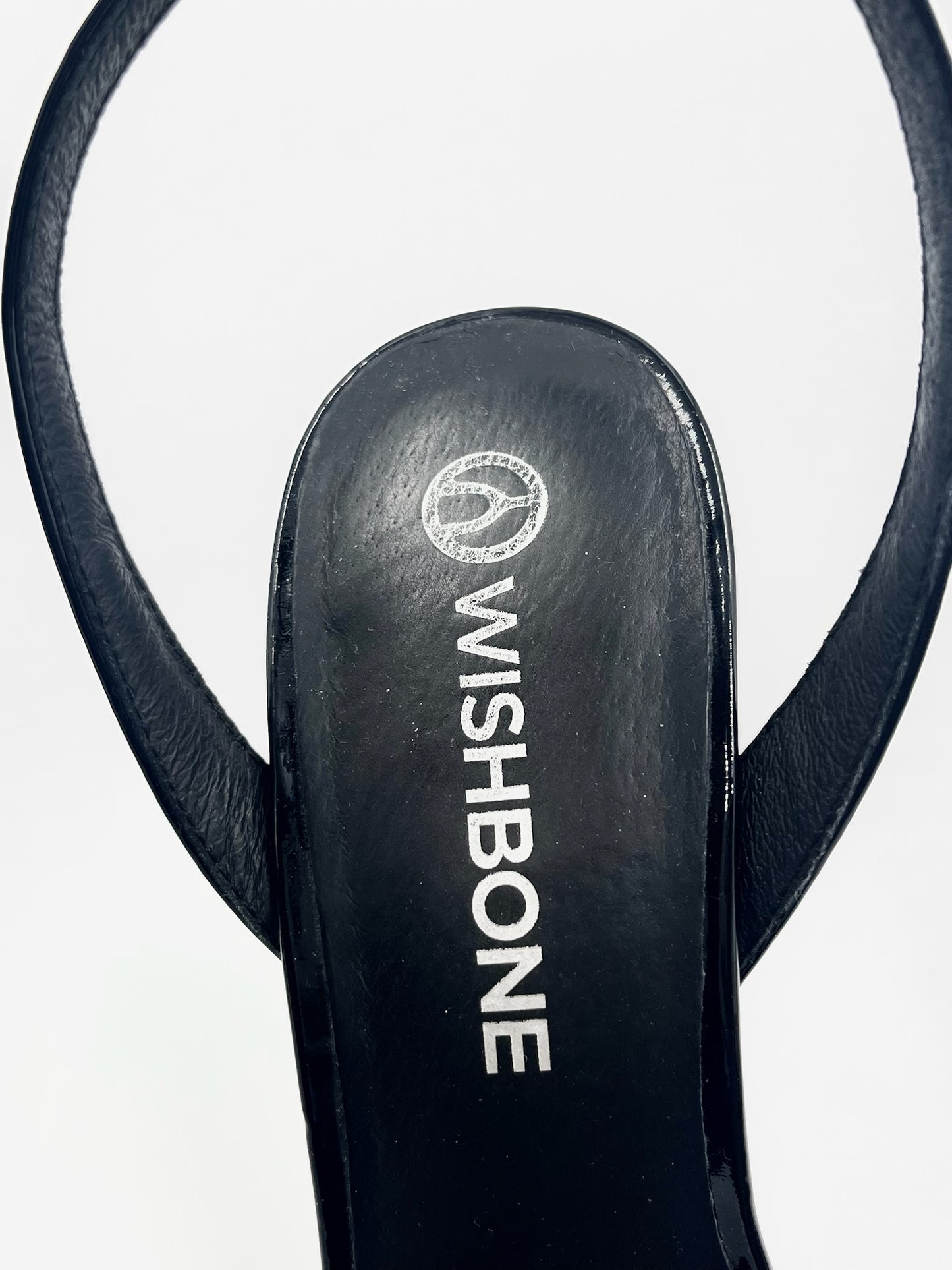 Wishbone Black Ankle Strap Heels Size 7