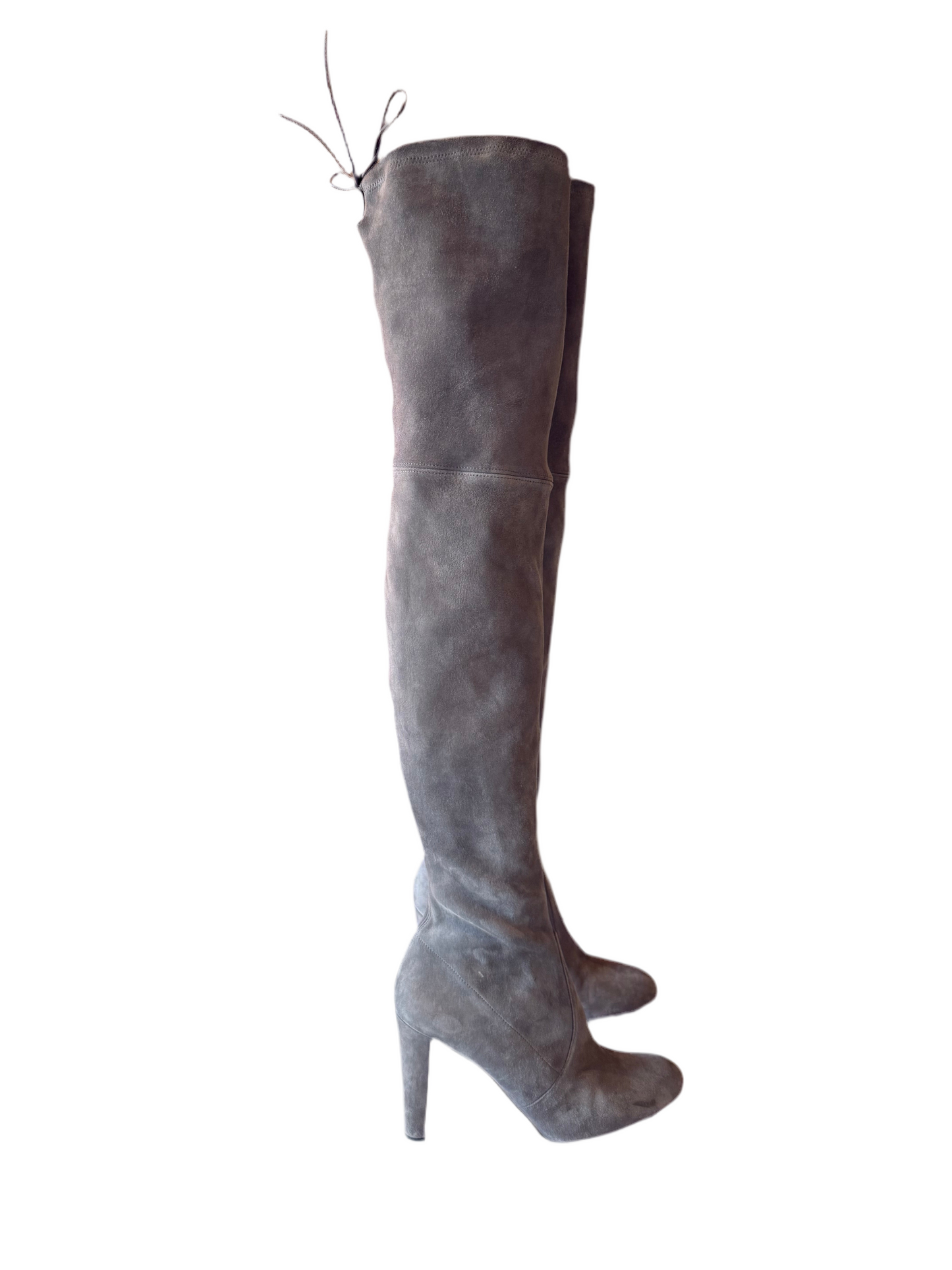 Stuart Weitzmann Highland Thigh High Grey Suede Boots Size 10M