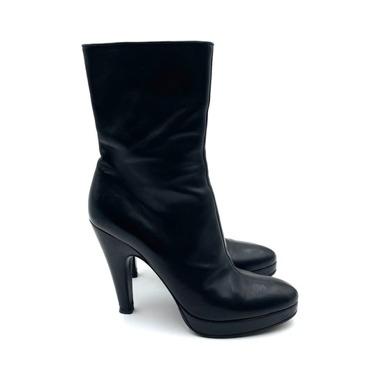 Prada Black Platform Ankle Boots Size 39