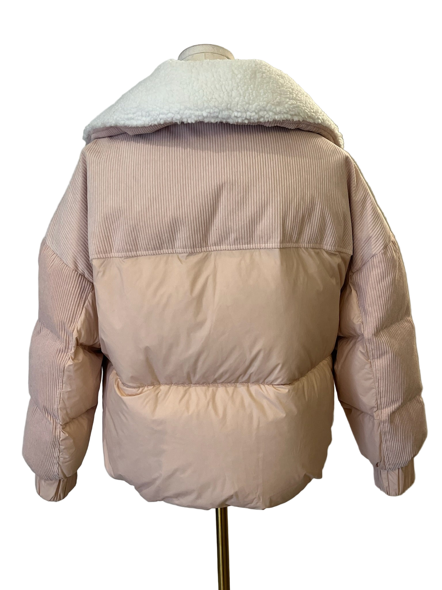 Brand New Moose Knuckle Elmira Pink Curduroy Puffer Jacket Size S