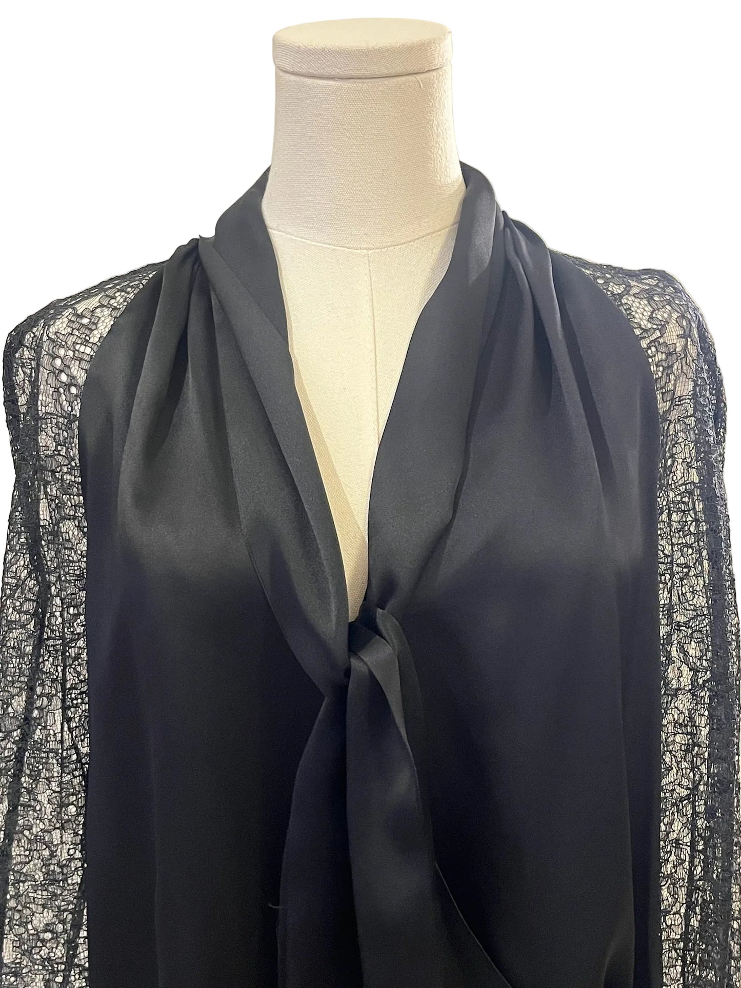 Jonathan Simkhai Black Lace & Satin Blouse 
Size S