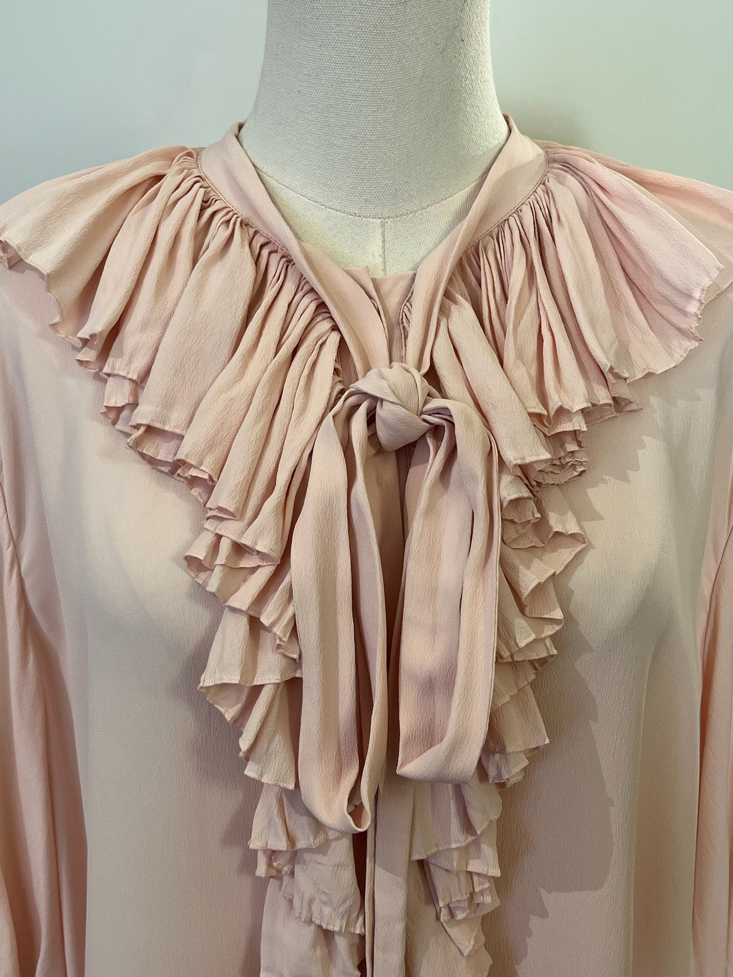 No 21 Pink Ruffle Silk Dress Size 40 US S