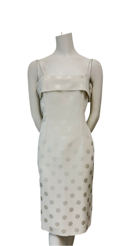 Vintage White Polka Dot White Dress Fits Like 4/6