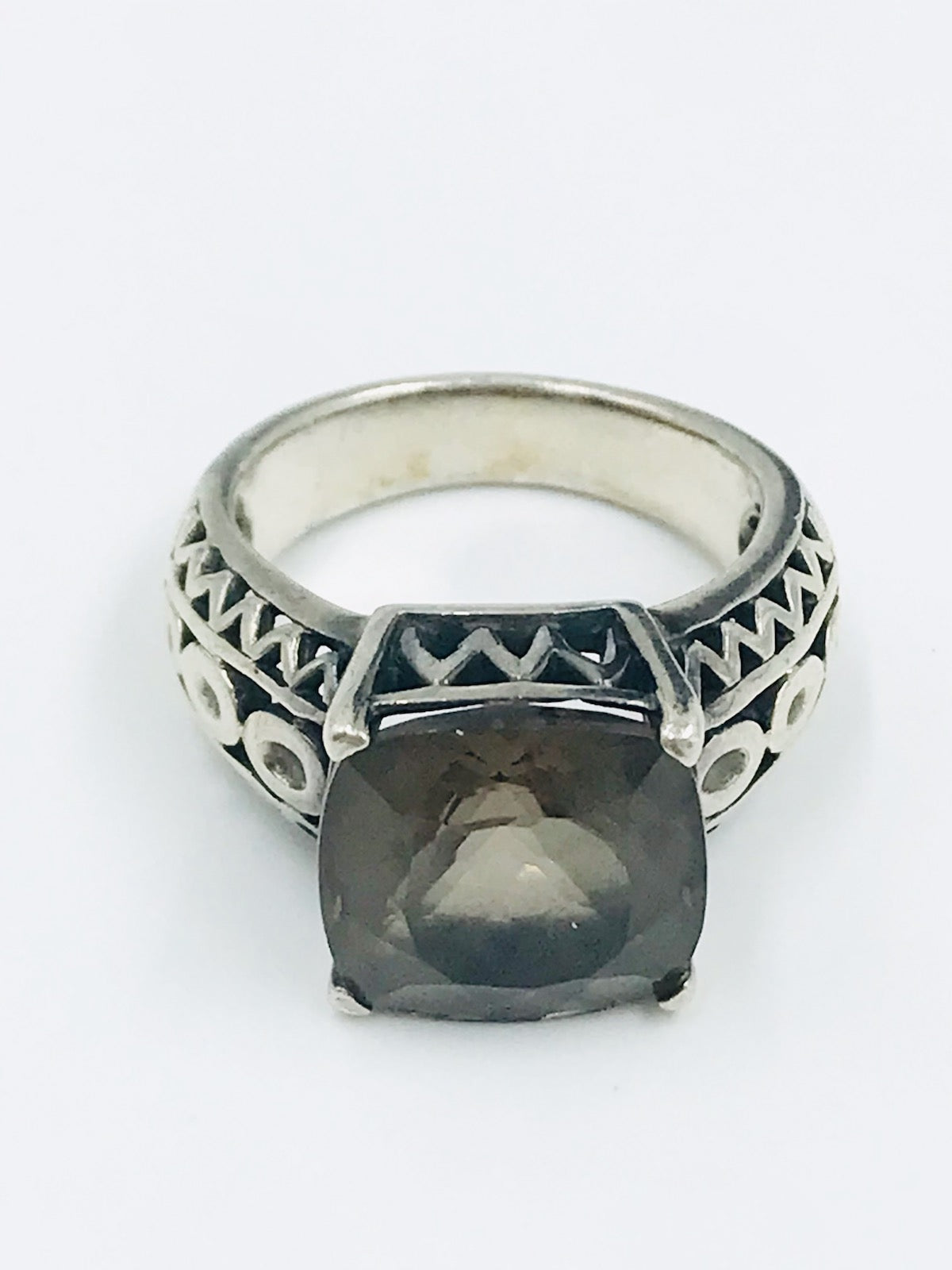 Smokey Quartz Sterling Silver 825 Ring Size 8.5