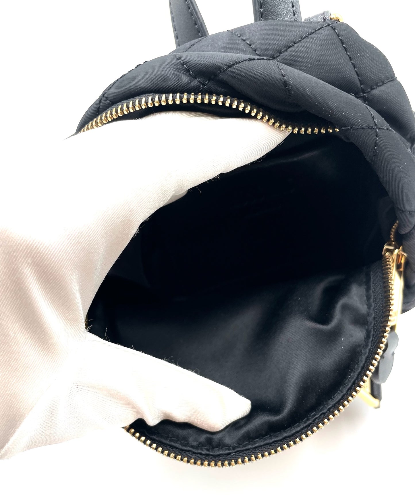 Moschino Black Mini Quilted Backpack