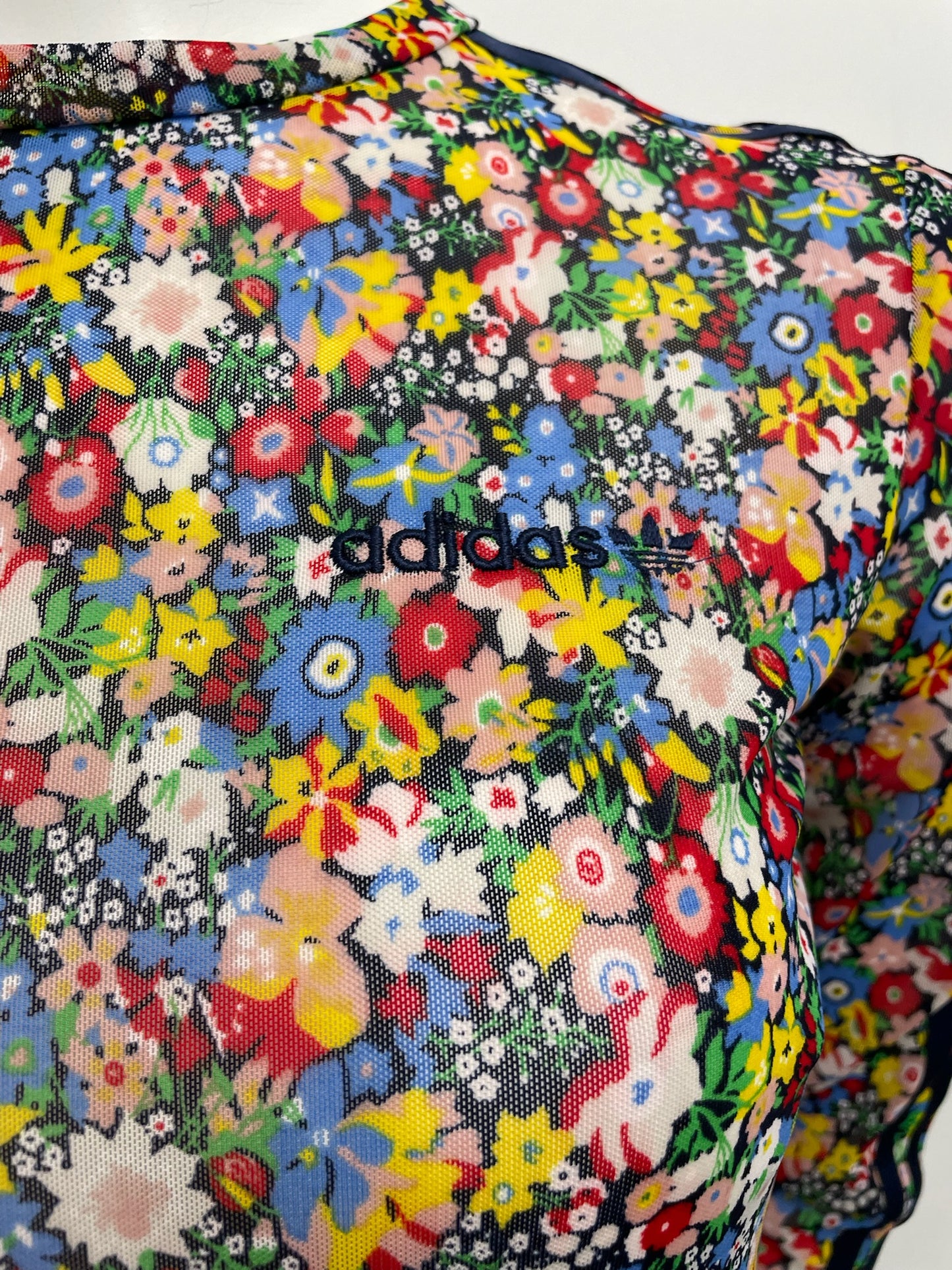 Adidas x Liberty London Long Sleeve Floral Mesh Midi Dress Fits like M