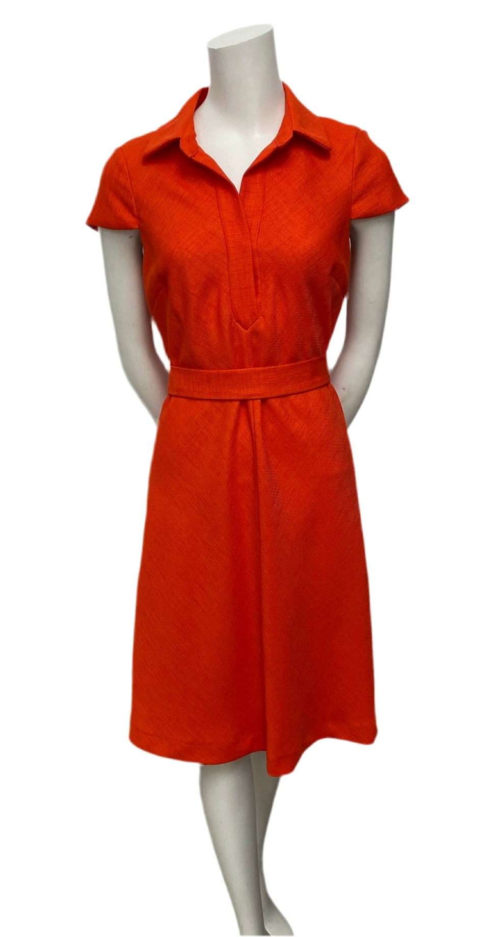 Badgley Mischka Orange Collared Tunic Dress Size 0