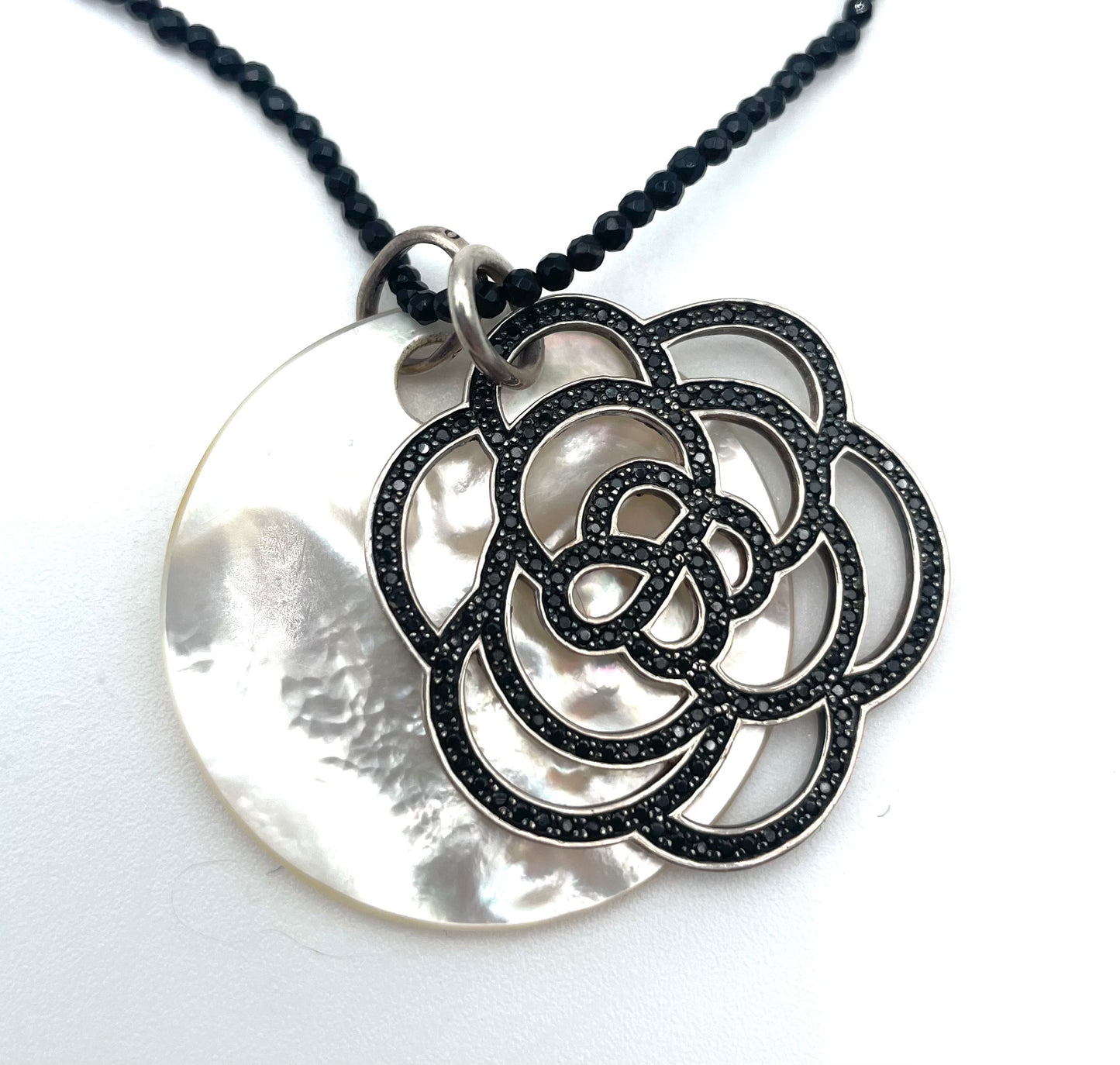 Thomas Sabo Open Work Sterling Silver & Mother Of Pearl Pendant Necklace