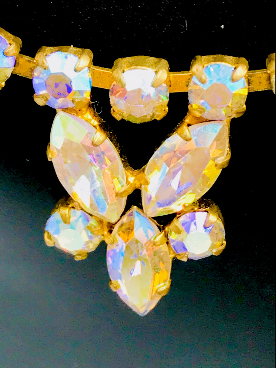 Vintage 1960s Aurora Borealis Diamanté Necklace