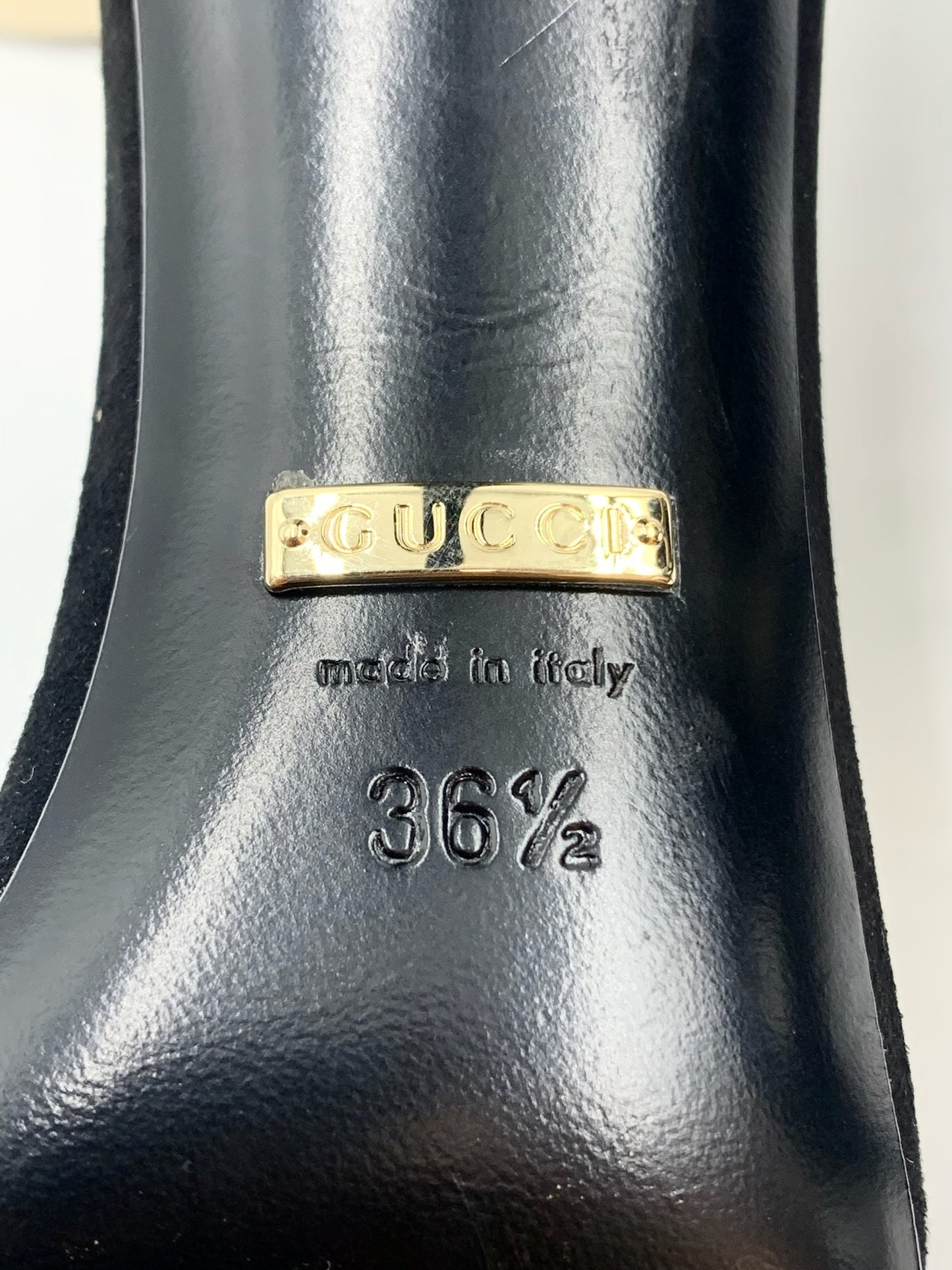 Gucci Black Ankle Strap Heels Size 6.5