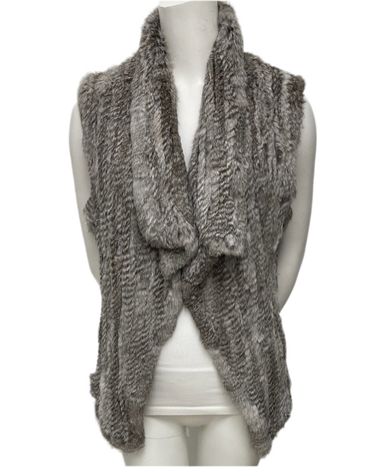 Rabbit Fur Grey Vest Size O/S