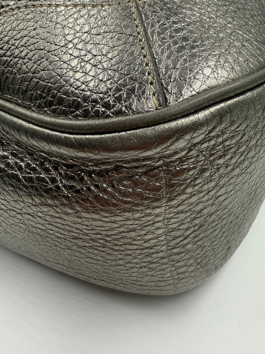 Prada Silver Metallic Vitello Daino Tote