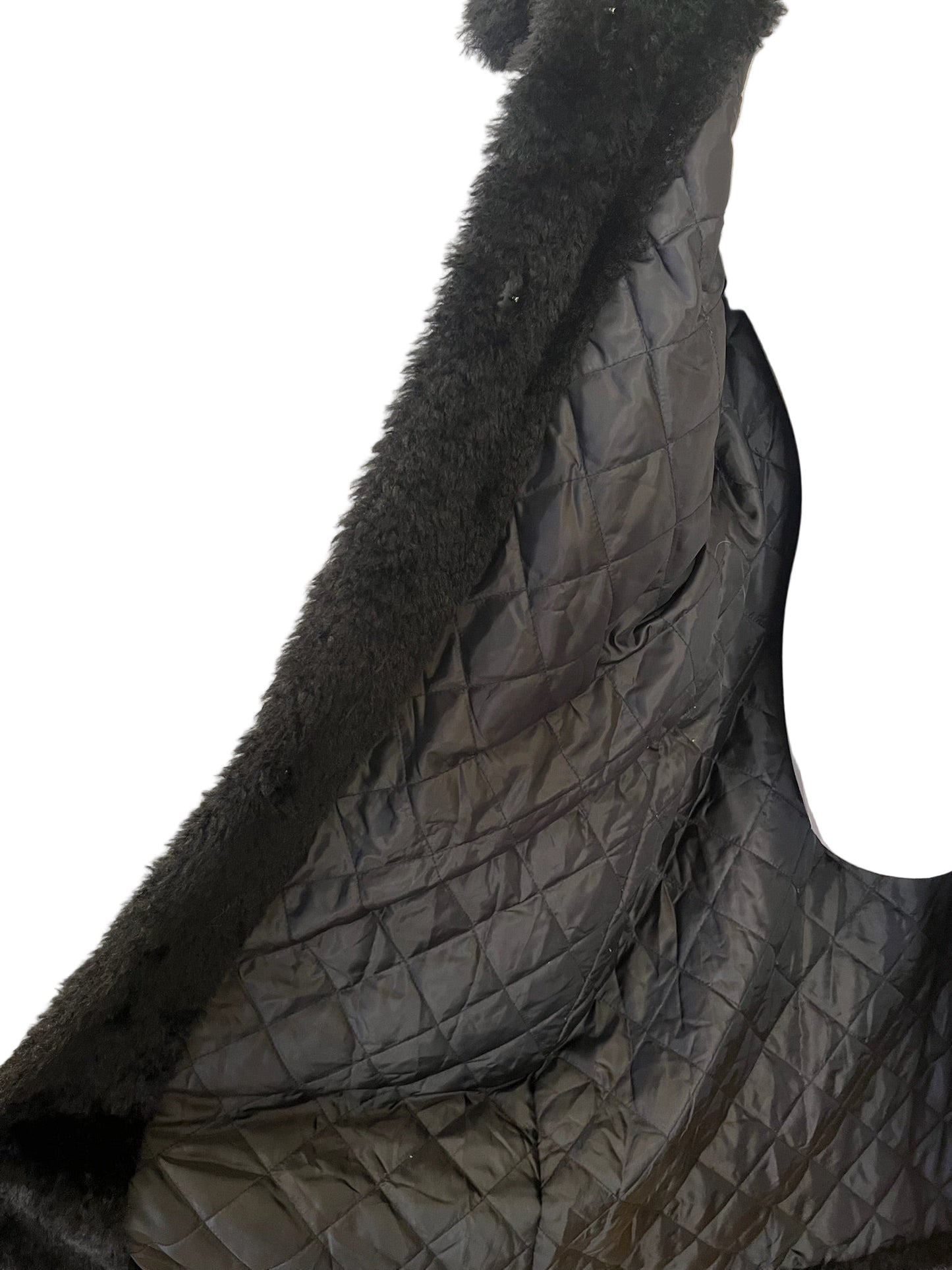 Korner Black Faux Fur Coat Size M