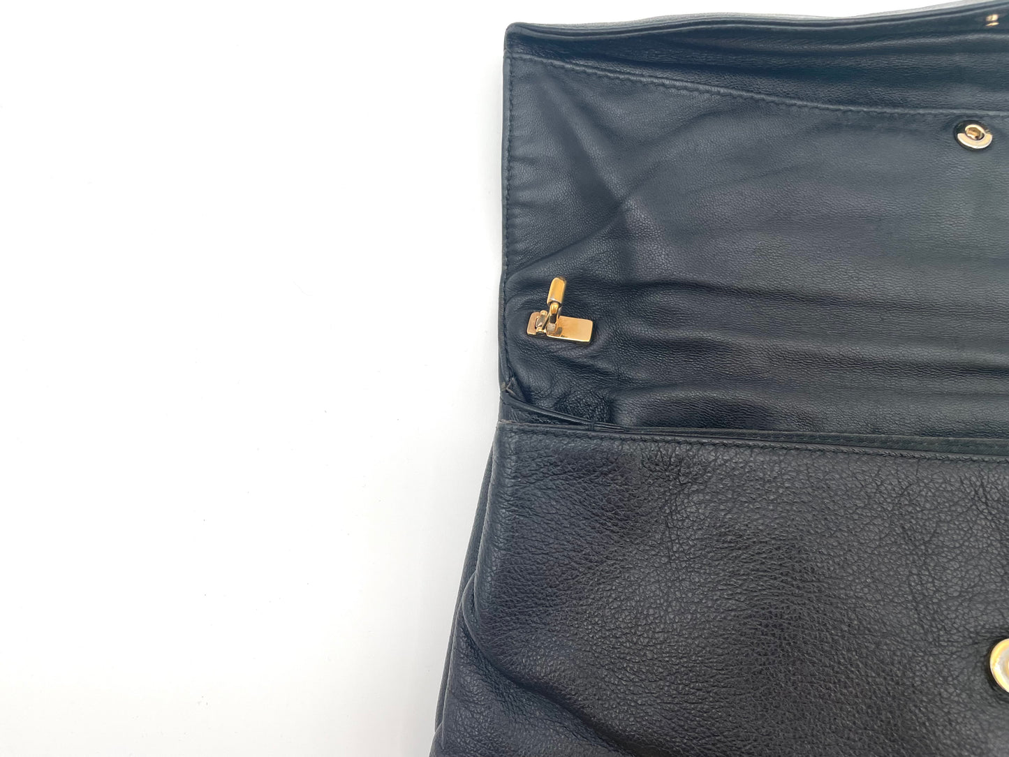 Balenciaga Black Motocross Metallic Edge Envelope Clutch