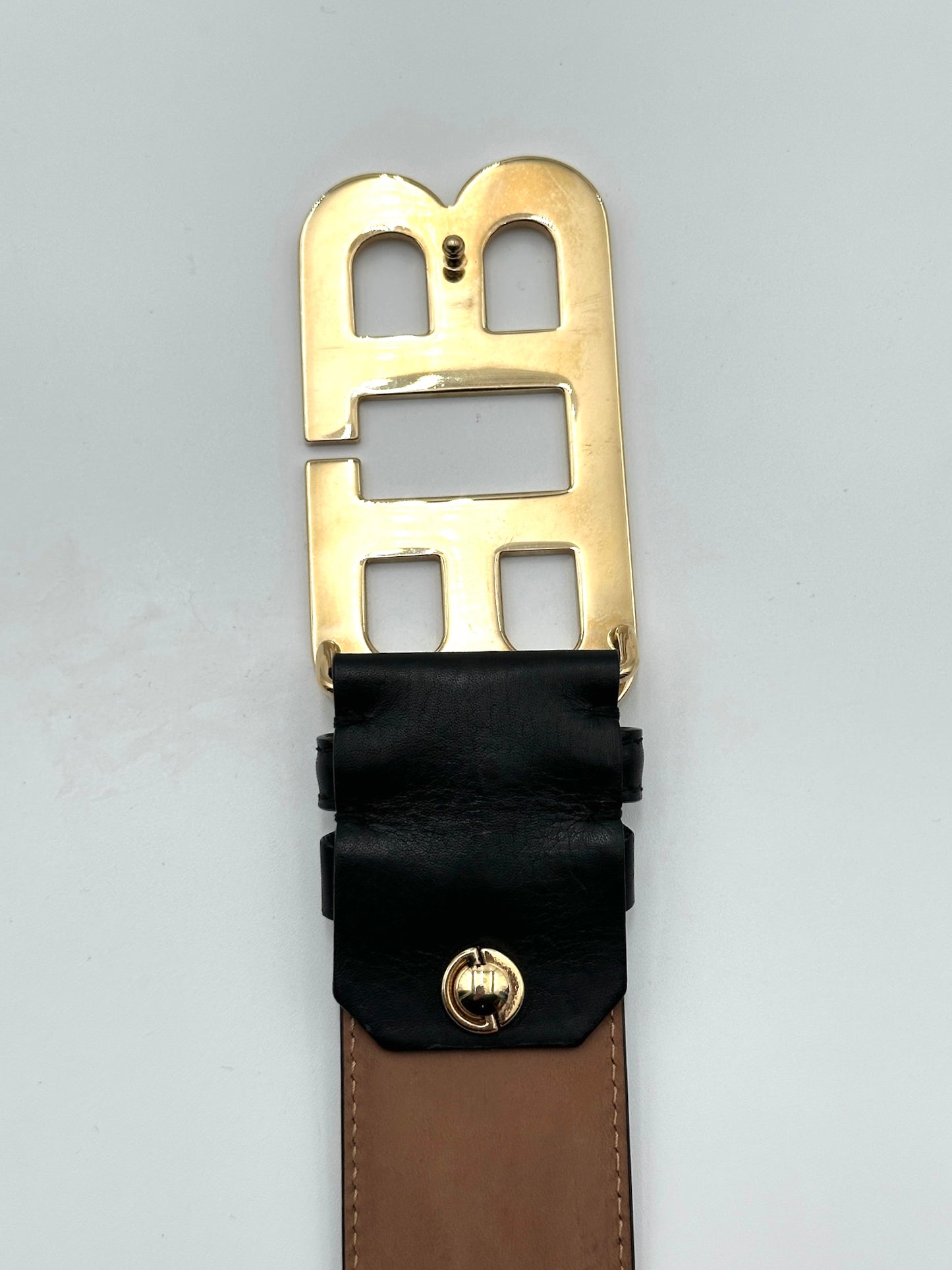 Bally Leopard Print Mohair Belt with Gold Buckle Size 110/44