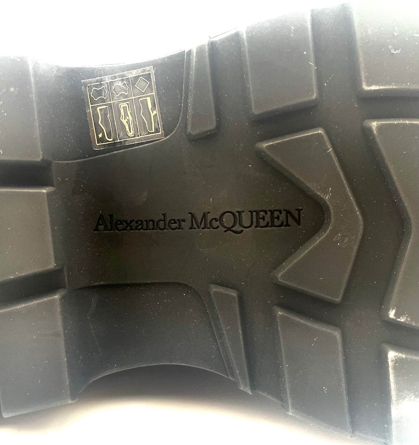 Brand New Alexander Mcqueen Black Tread Lace-Up  Boots Size 39.5