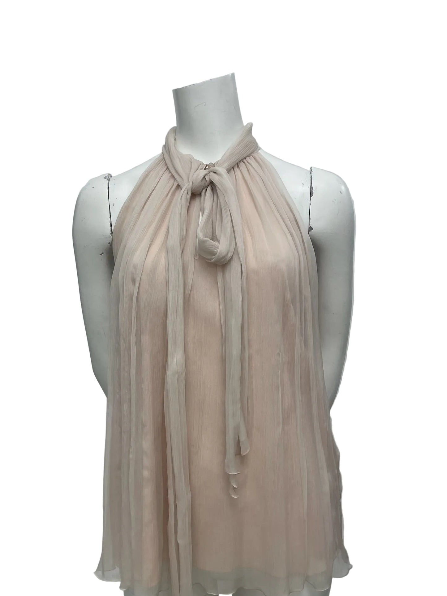Brand New Blue Marine Light Pink Silk Halter Top Size 6