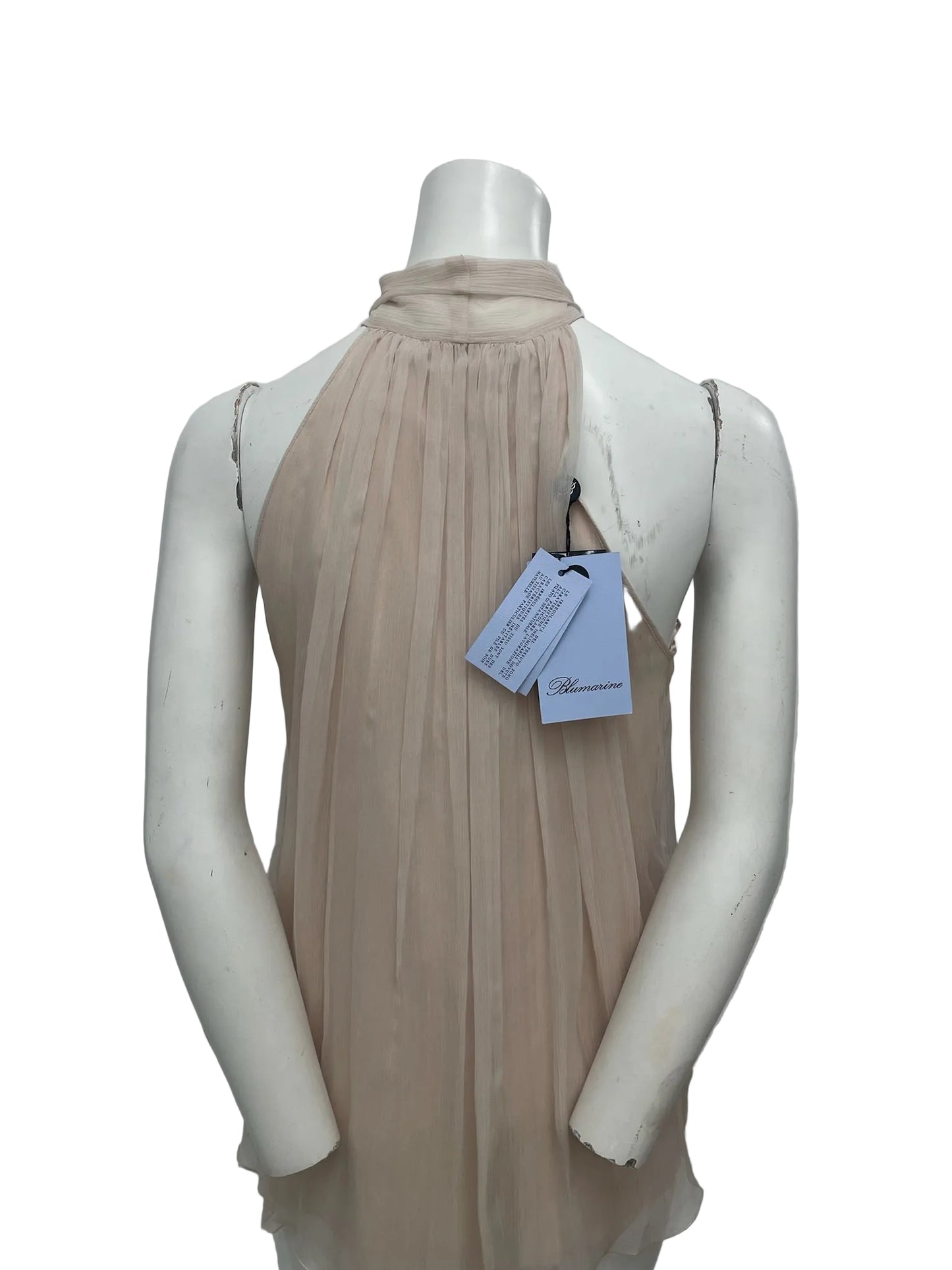 Brand New Blue Marine Light Pink Silk Halter Top Size 6