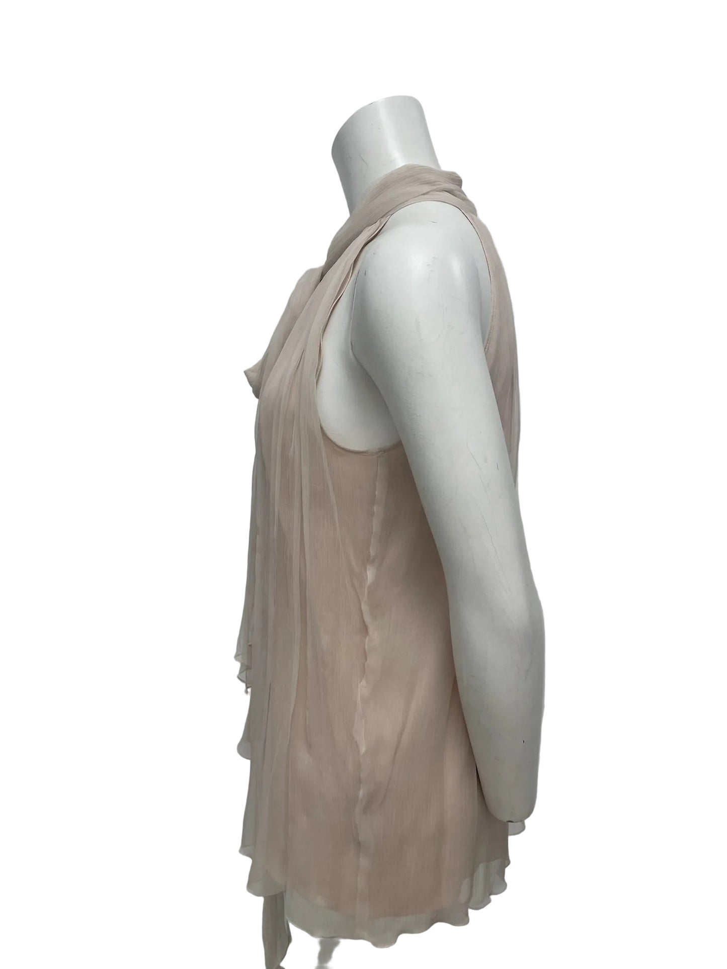 Brand New Blue Marine Light Pink Silk Halter Top Size 6