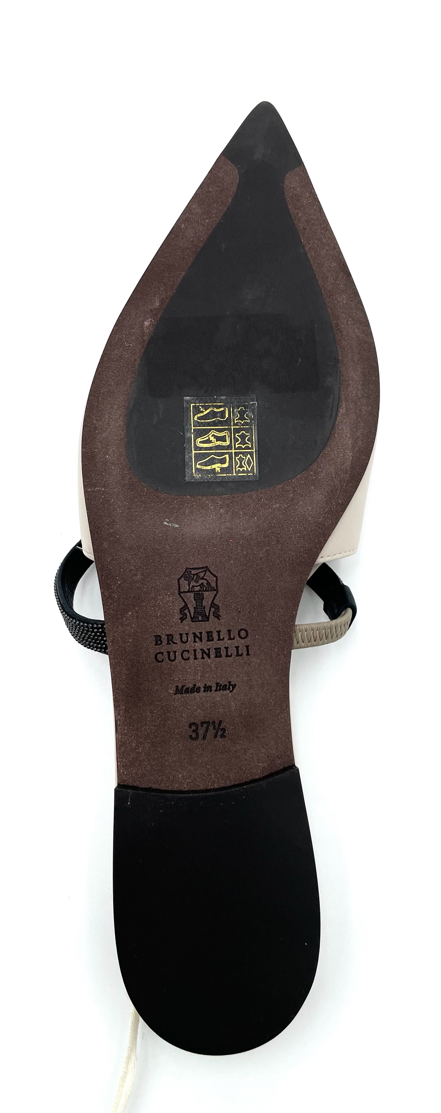 Brand New Brunello Cucinelli Pointer Toe Ballet Flats Size 37.5