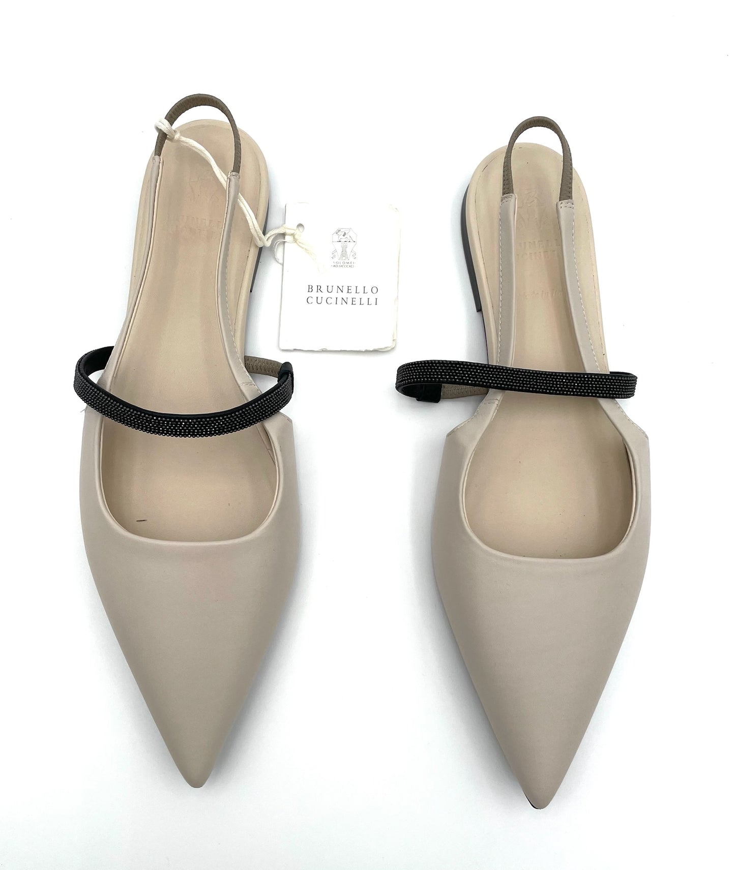 Brand New Brunello Cucinelli Pointer Toe Ballet Flats Size 37.5