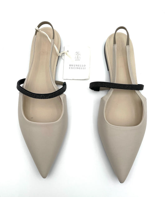 Brand New Brunello Cucinelli Pointer Toe Ballet Flats Size 37.5