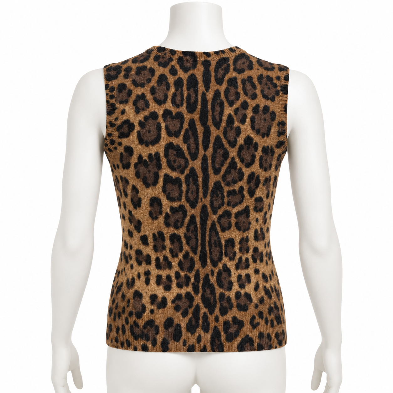 Brand New Dolce & Gabanna Leopard Print Cashmere Vest Size 42 US 6