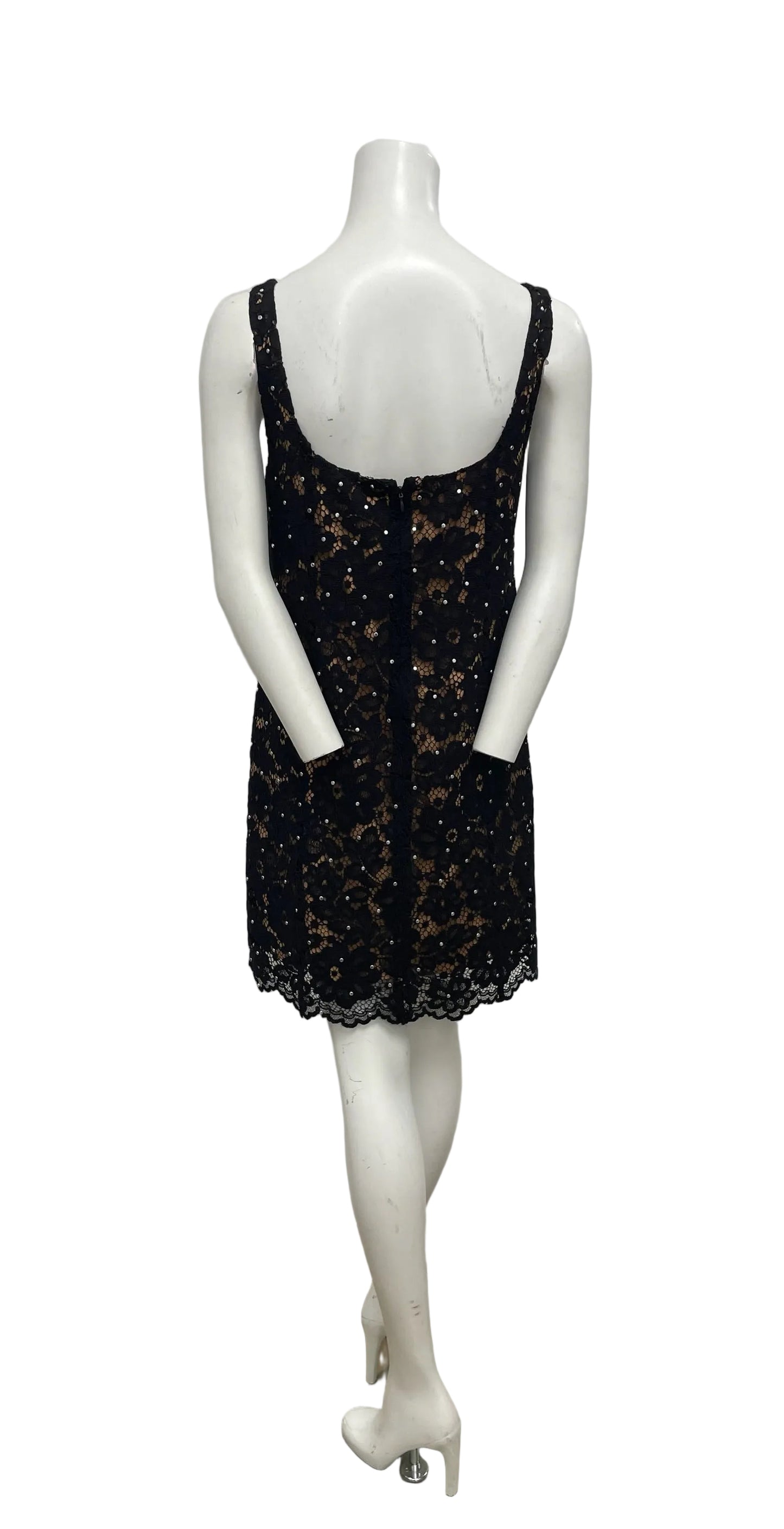 Brand New Michael Kors Nora Black Lace Overlay Dress Size 8