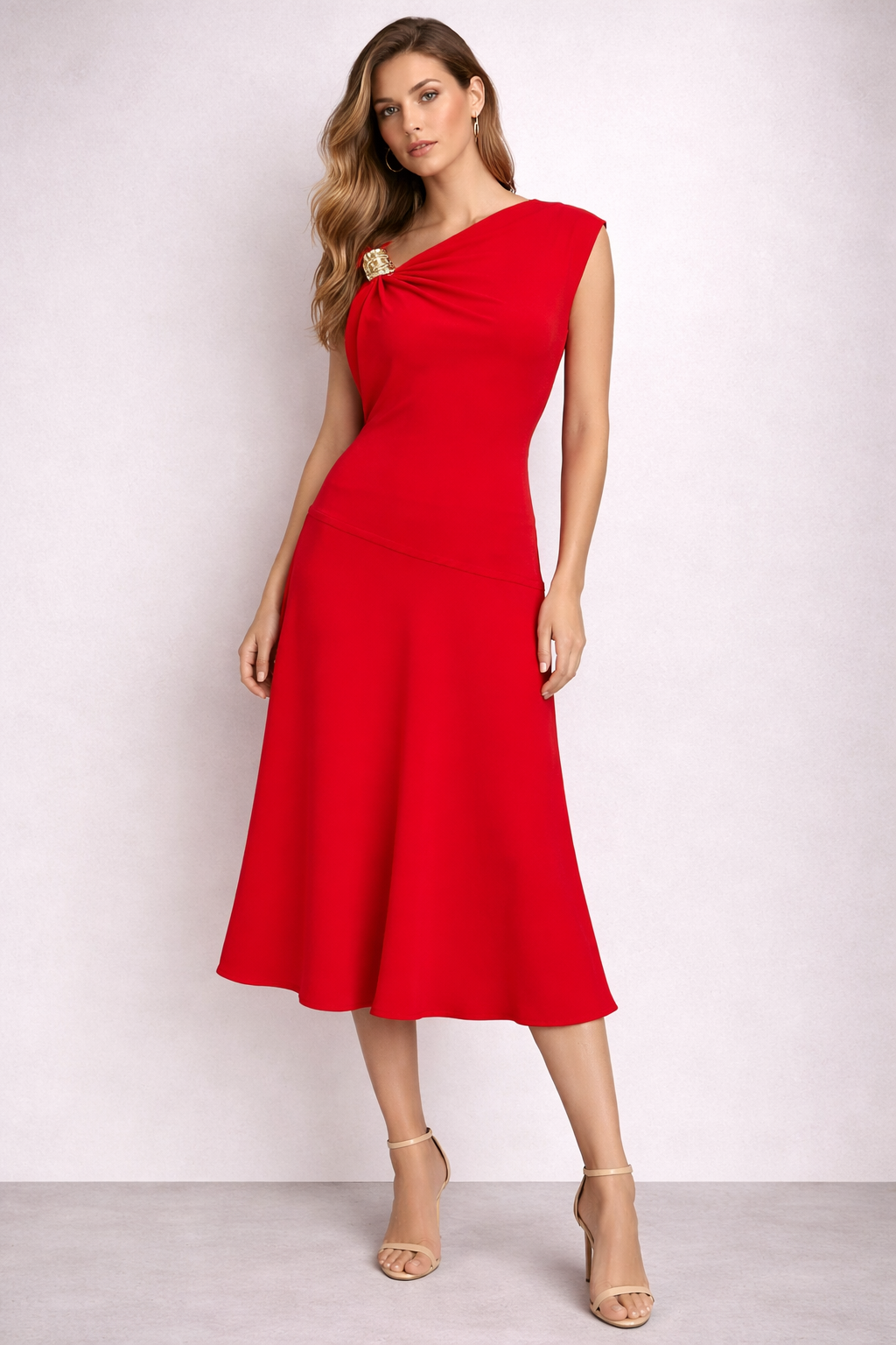 Brand New Proenzer Schouler Rue Draped Crepe Midi Dress Size 6