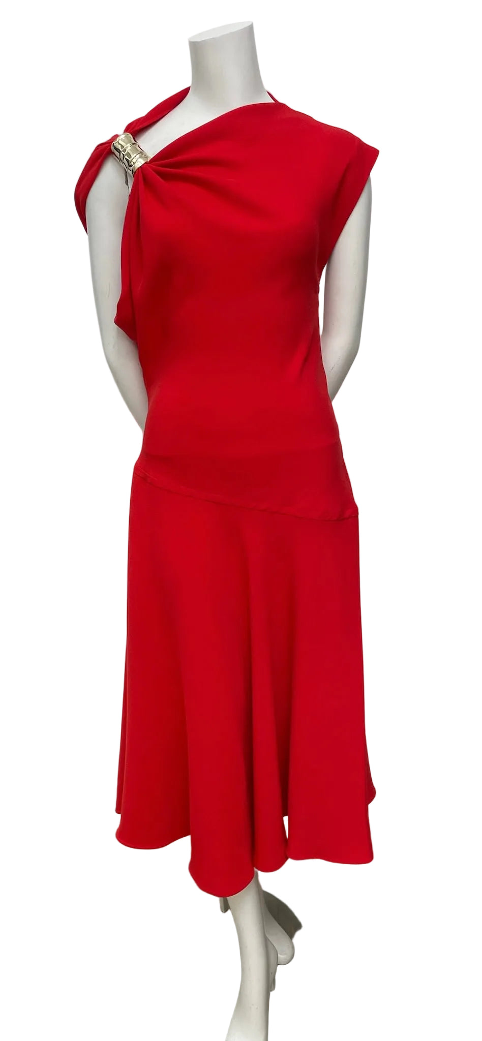 Brand New Proenzer Schouler Rue Draped Crepe Midi Dress Size 6
