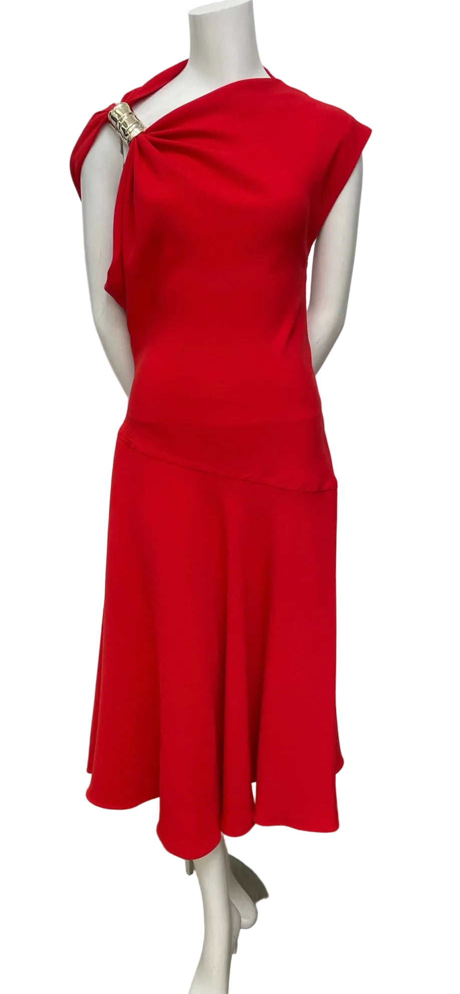 Brand New Proenzer Schouler Rue Draped Crepe Midi Dress Size 6
