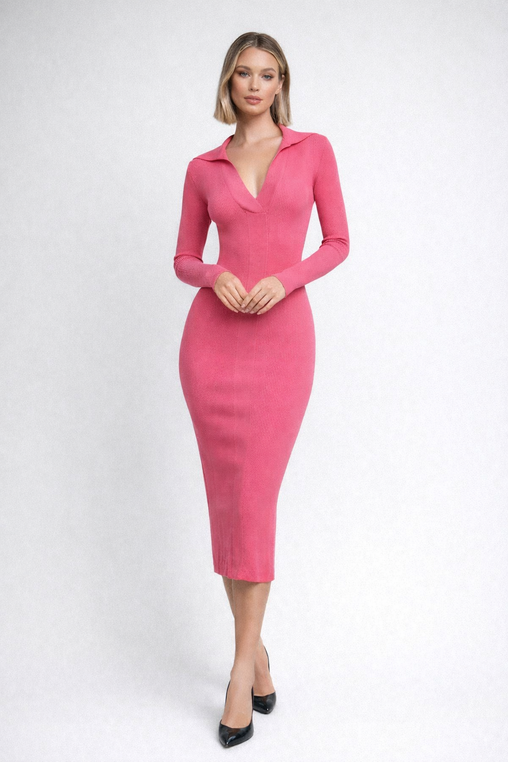 Brand New Remain By Birger Christensen Pink Ribbed Dress Size 4
