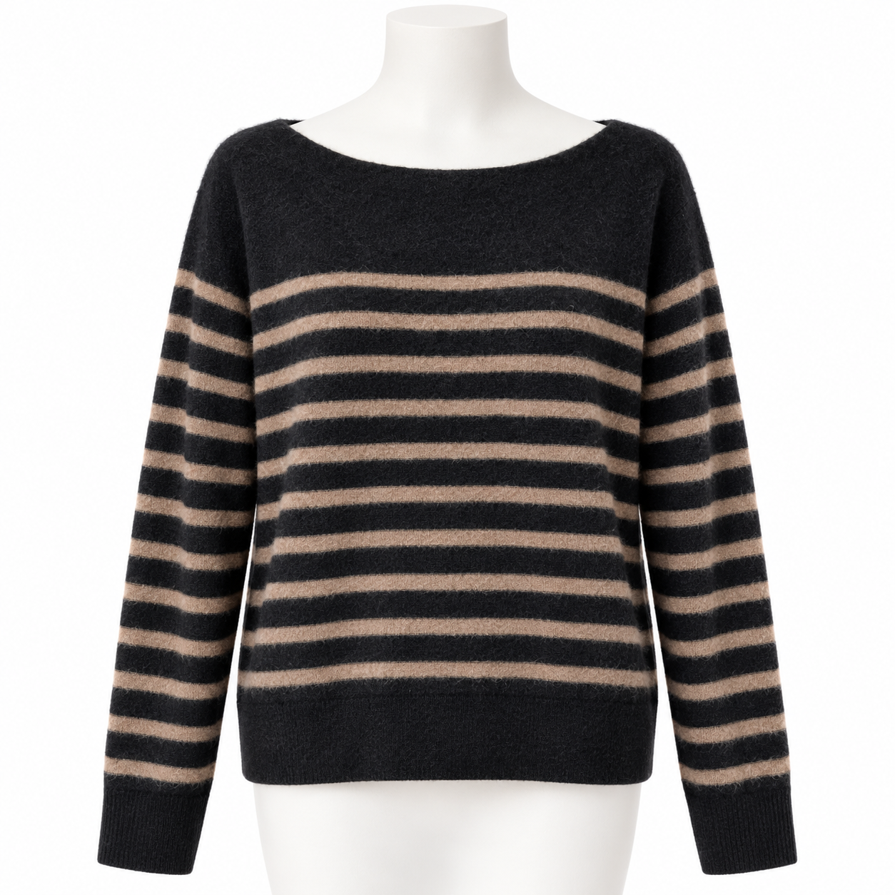 Brand New Vince Brown & Black Stripe Cashmere Sweater Size XL