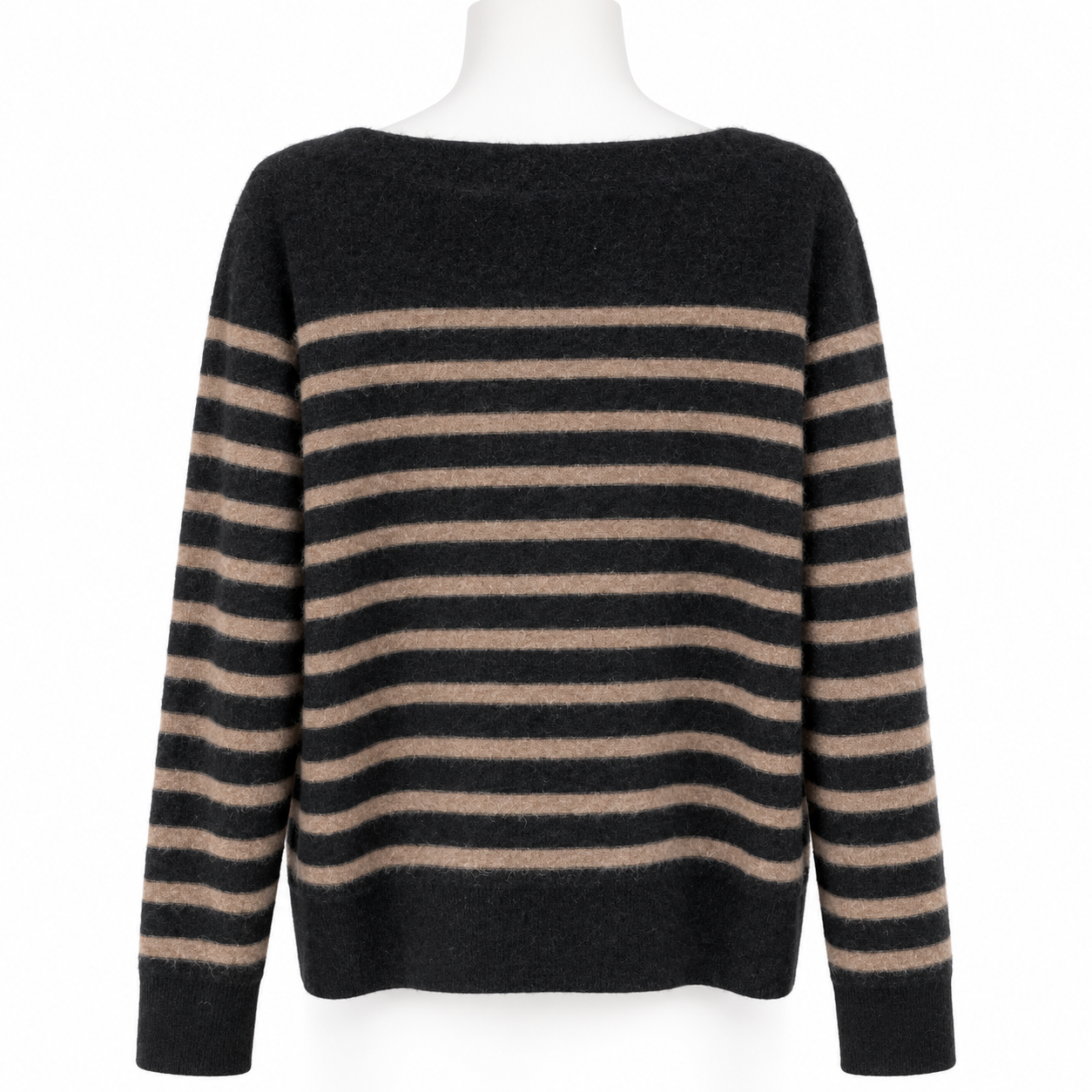 Brand New Vince Brown & Black Stripe Cashmere Sweater Size XL
