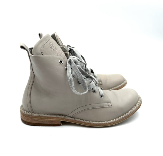 Brunello Cucunelli Grey Leather Hiker Boots Size 38.5