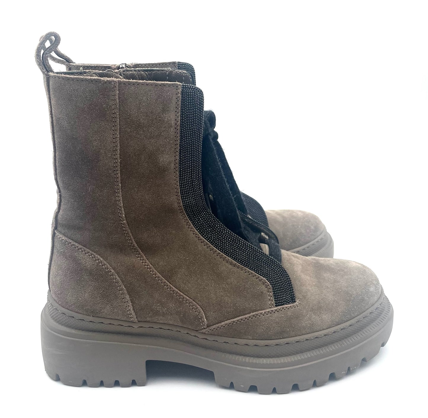 Brunello Cucunelli Taupe Combat Boots Size 36.5