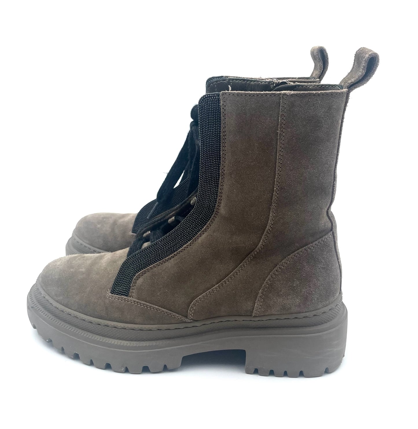 Brunello Cucunelli Taupe Combat Boots Size 36.5