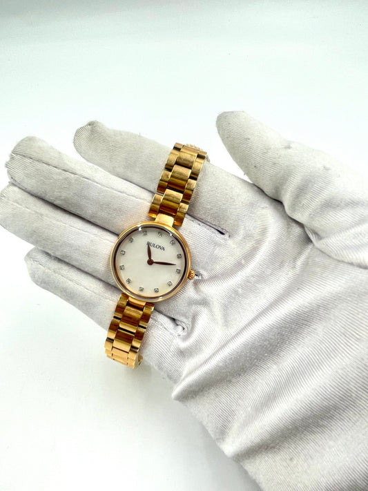 Bulova Rosegold Diamond Watch Style #97P111