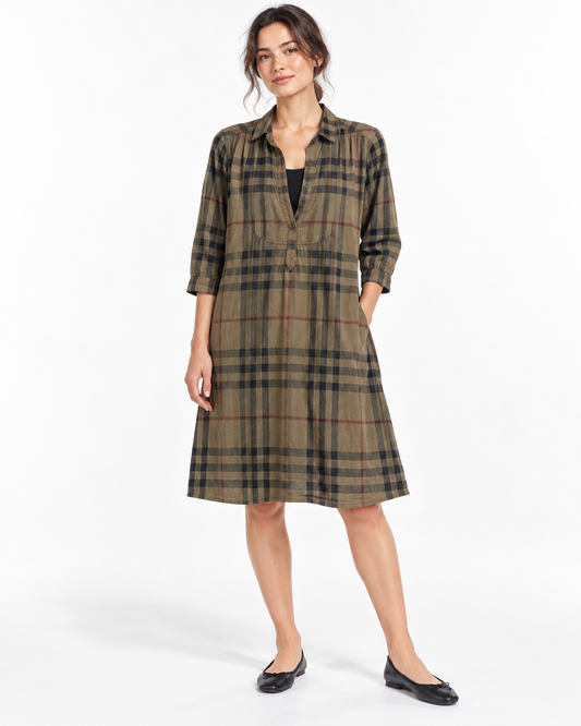 Burberry Brit Heritage Check Shirt Dress Size S